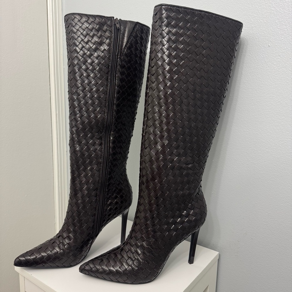 I.N.C. International Concepts Womens Savonia Woven Knee Hig Brown , NEW Size 8.5